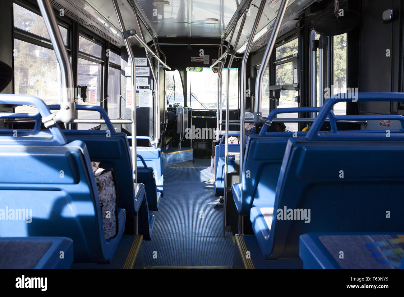 Nearly empty bus. Stock Photo