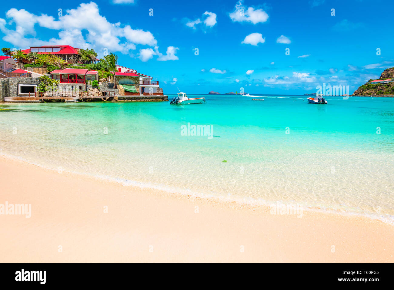 Beach in St Barts, Caribbean Sea. Stock Photo