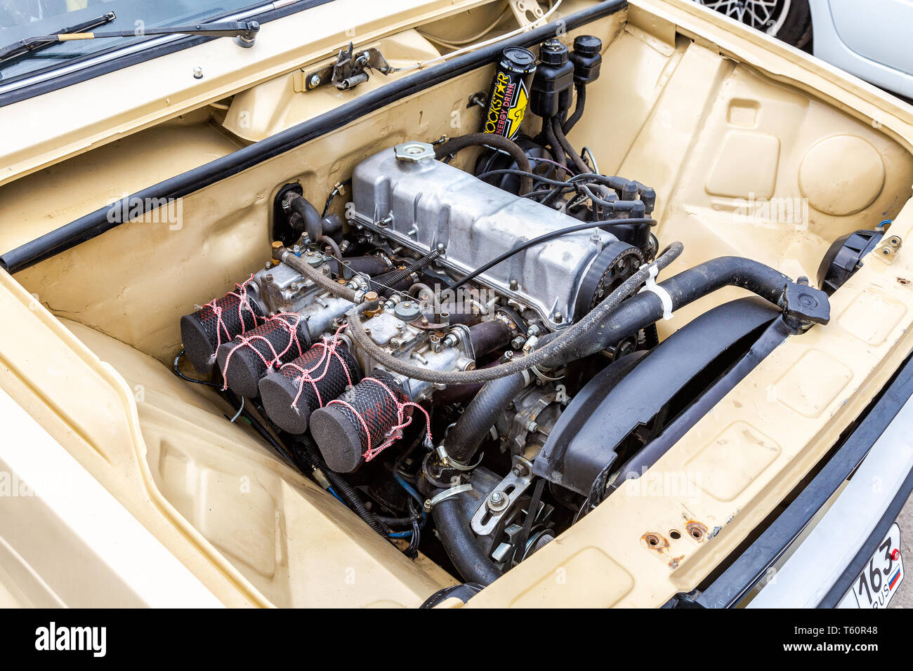 Samara, Russia - May 19, 2018: Tuned turbo car engine of Lada car, under  the hood of a vehicle Stock Photo - Alamy