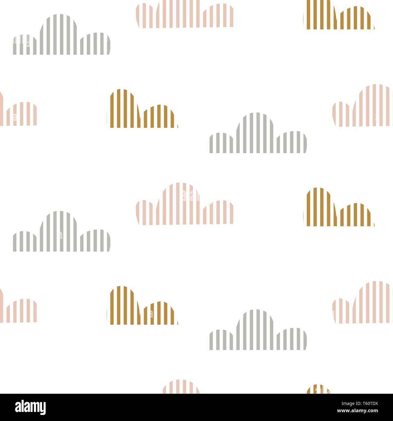 Cloud pattern. Cute sky seamless vector background for kid textile print. Stock Vector