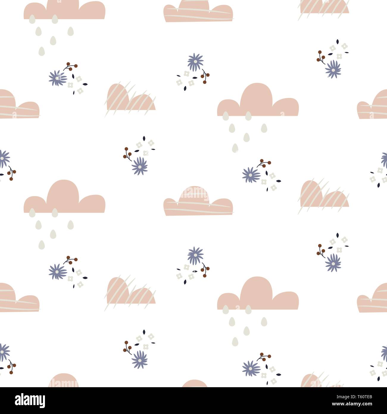 Cloud pattern. Cute sky seamless vector background for kid textile ...