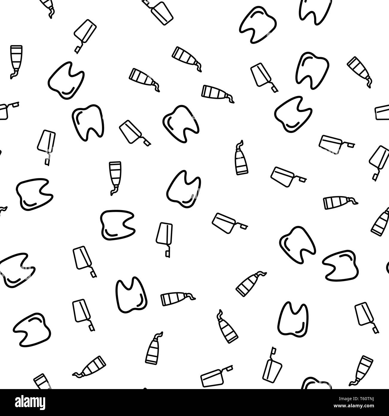 Teeth Cleaning Equipment Seamless Pattern Vector Stock Vector