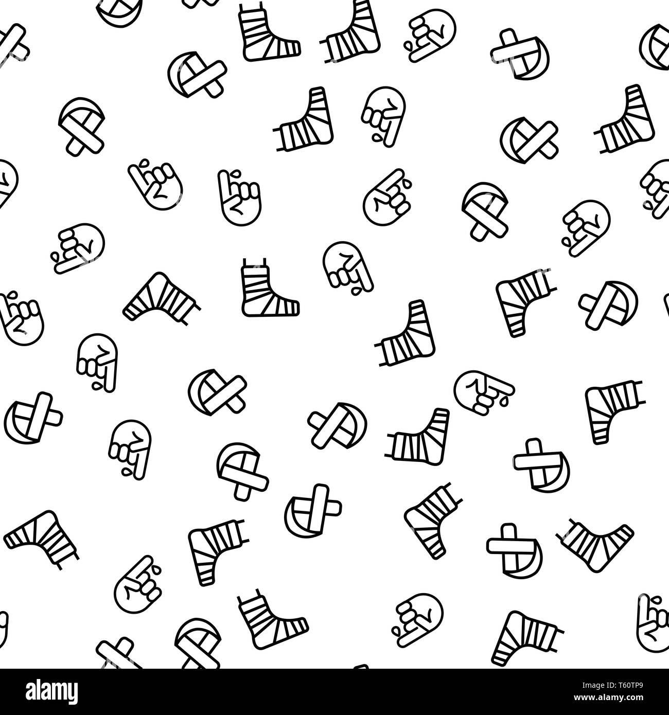 Human Injury And Treatment Seamless Pattern Vector Stock Vector
