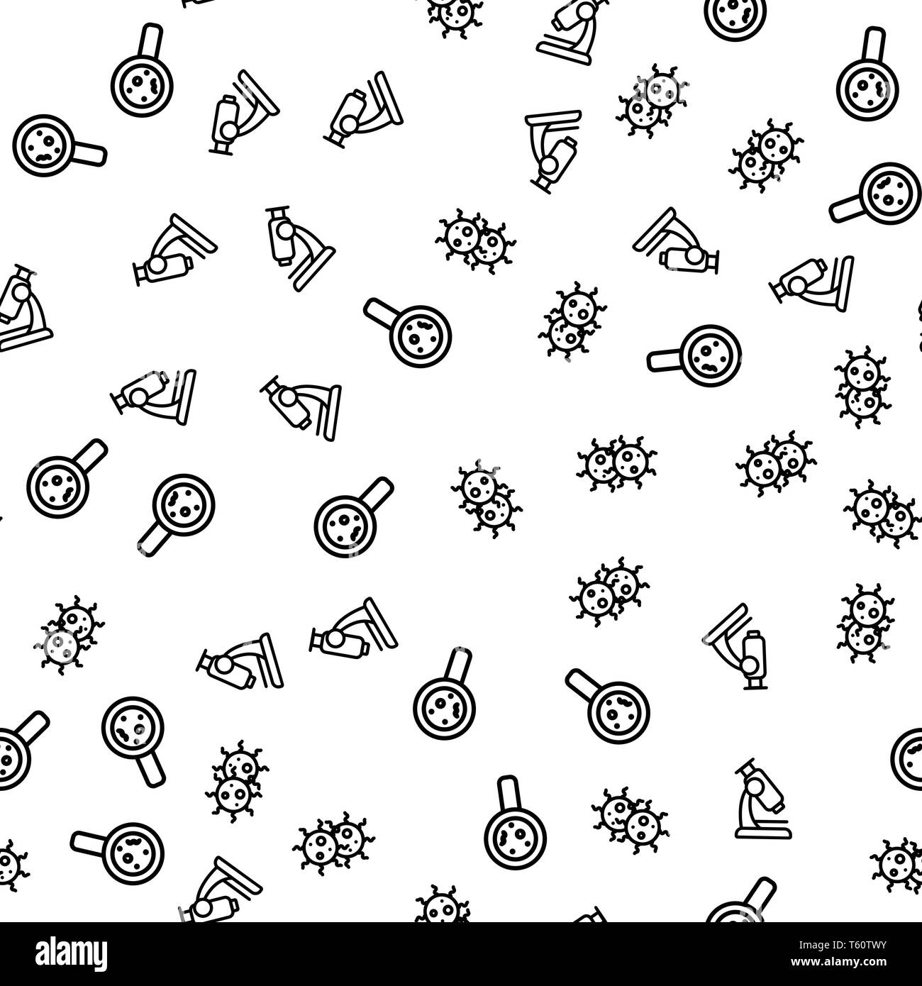 Germs Viewed By Microscope Seamless Pattern Vector Stock Vector Image ...