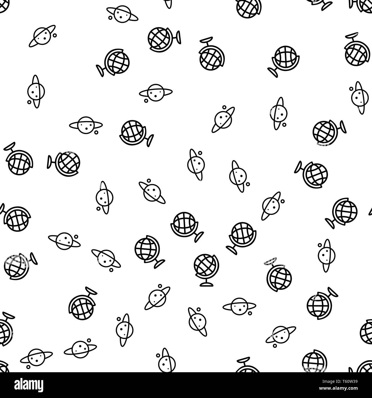 Geography And Astronomy Seamless Pattern Vector Stock Vector Image