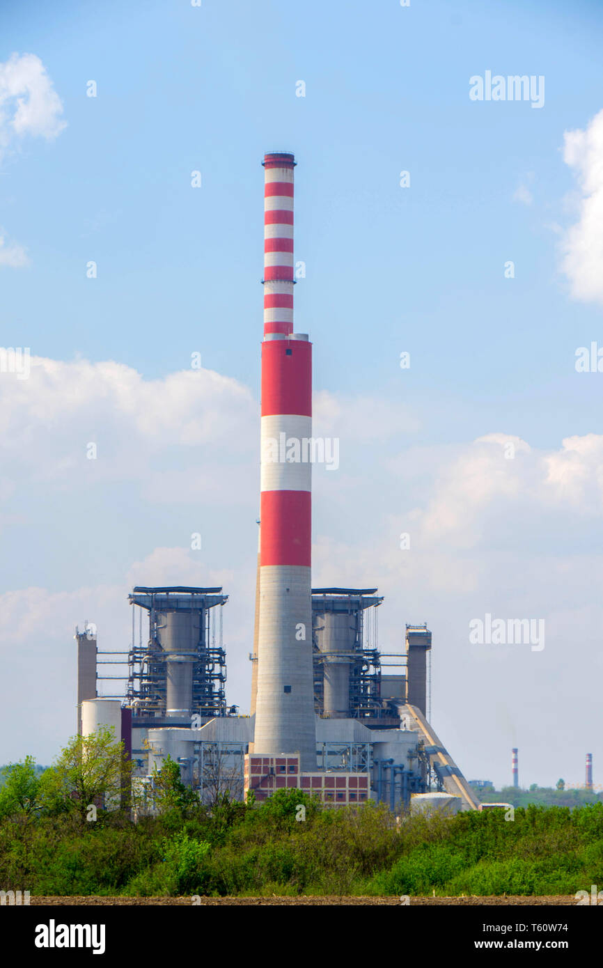 Thermo power plant Kostolac,Srbija. In 1870, the first exploitation of coal began Stock Photo