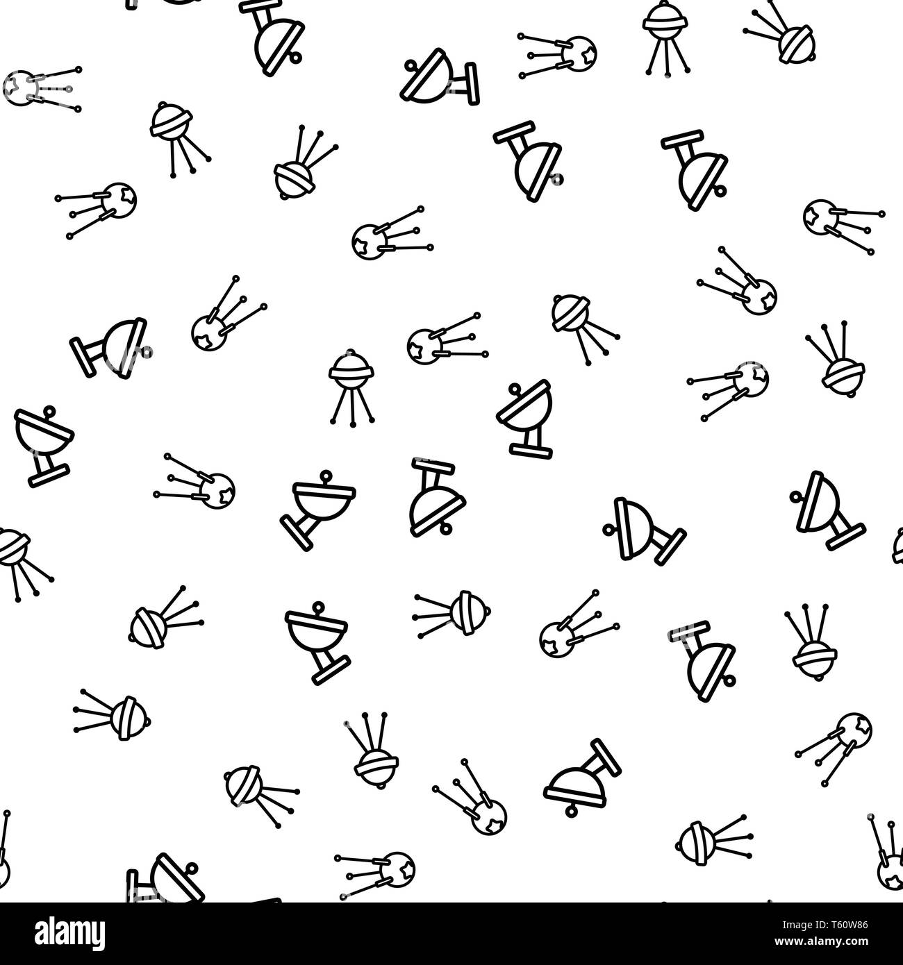 Satellite Communication Seamless Pattern Vector Stock Vector Image ...