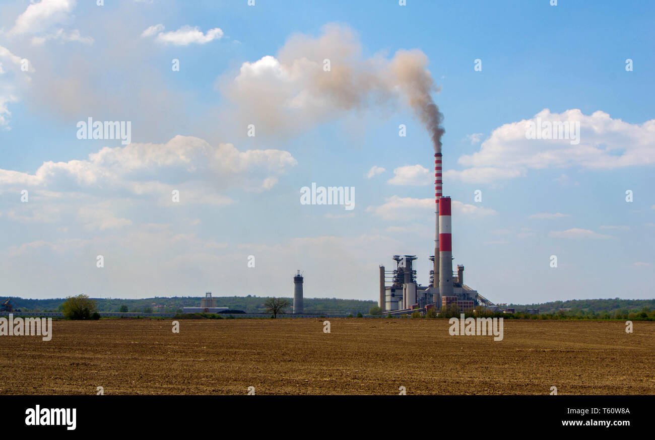 Thermo power plant Kostolac,Srbija. In 1870, the first exploitation of coal began Stock Photo