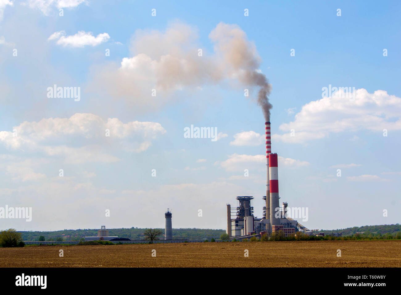 Thermo power plant Kostolac,Srbija. In 1870, the first exploitation of coal began Stock Photo