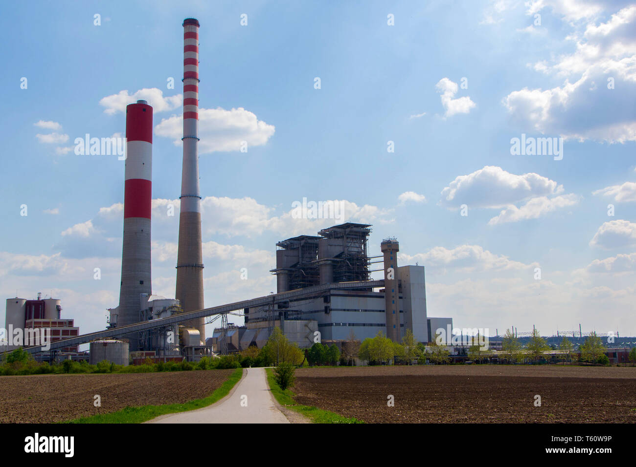 Thermo power plant Kostolac,Srbija. In 1870, the first exploitation of coal began Stock Photo