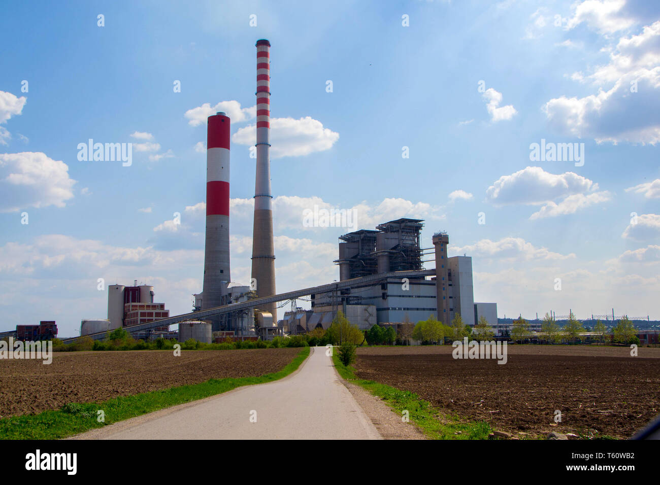 Thermo power plant Kostolac,Srbija. In 1870, the first exploitation of coal began Stock Photo