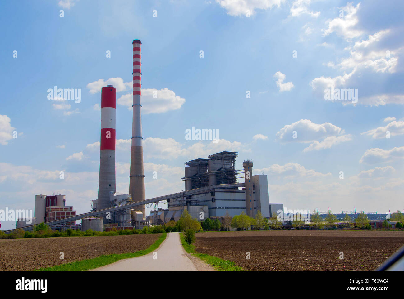 Thermo power plant Kostolac,Srbija. In 1870, the first exploitation of coal began Stock Photo