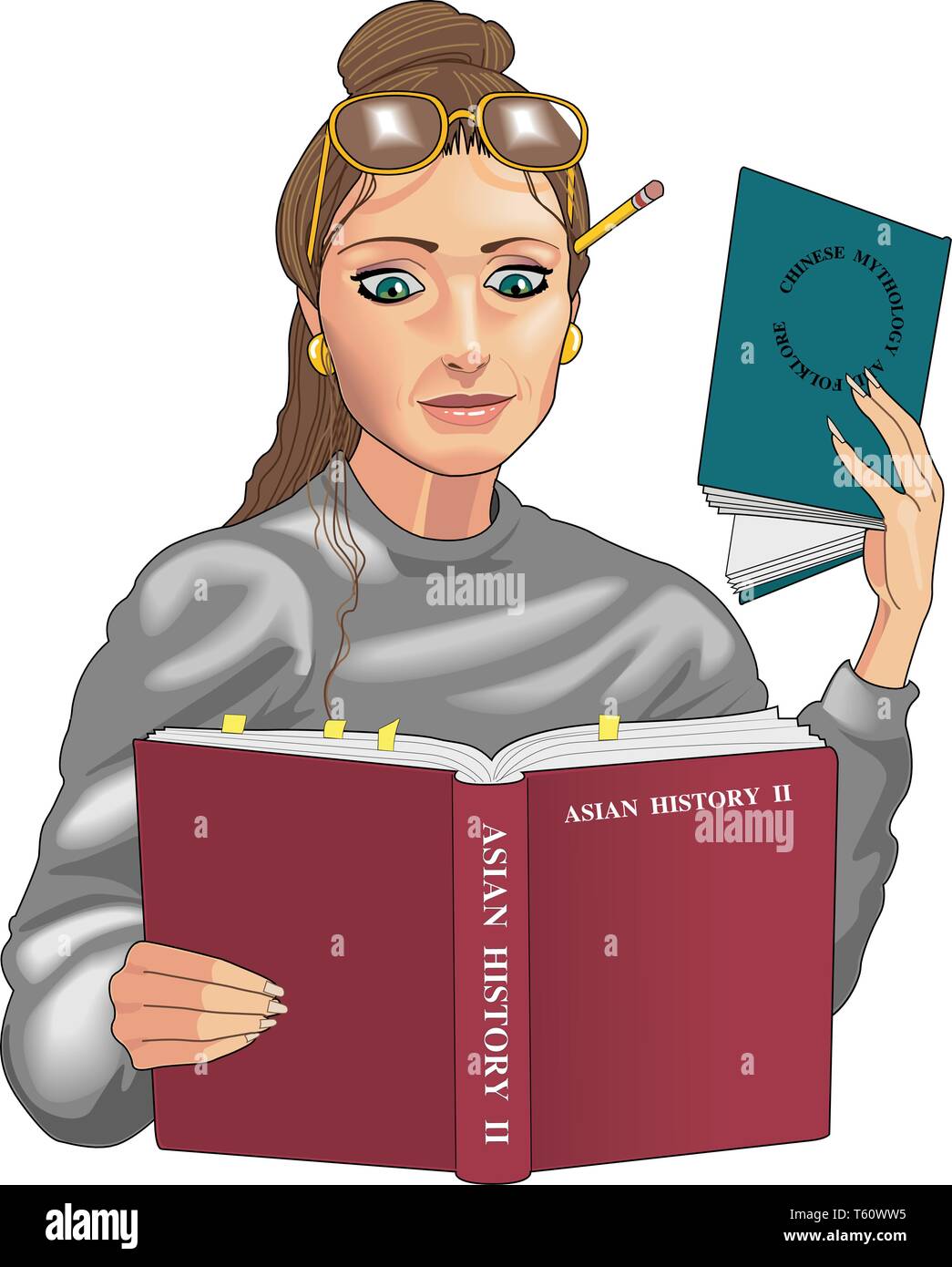 Student Studying Vector Illustration Stock Vector Image & Art - Alamy