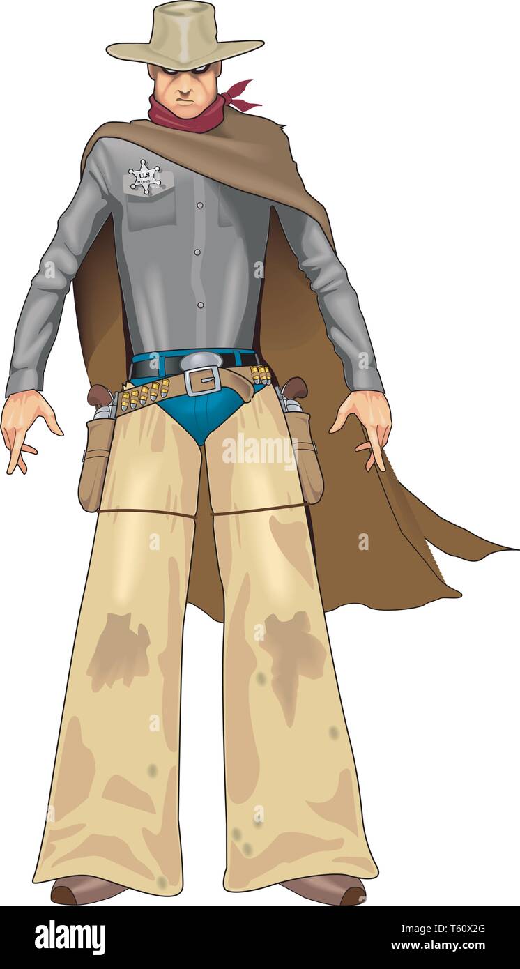 Old West Marshal Vector Illustration Stock Vector