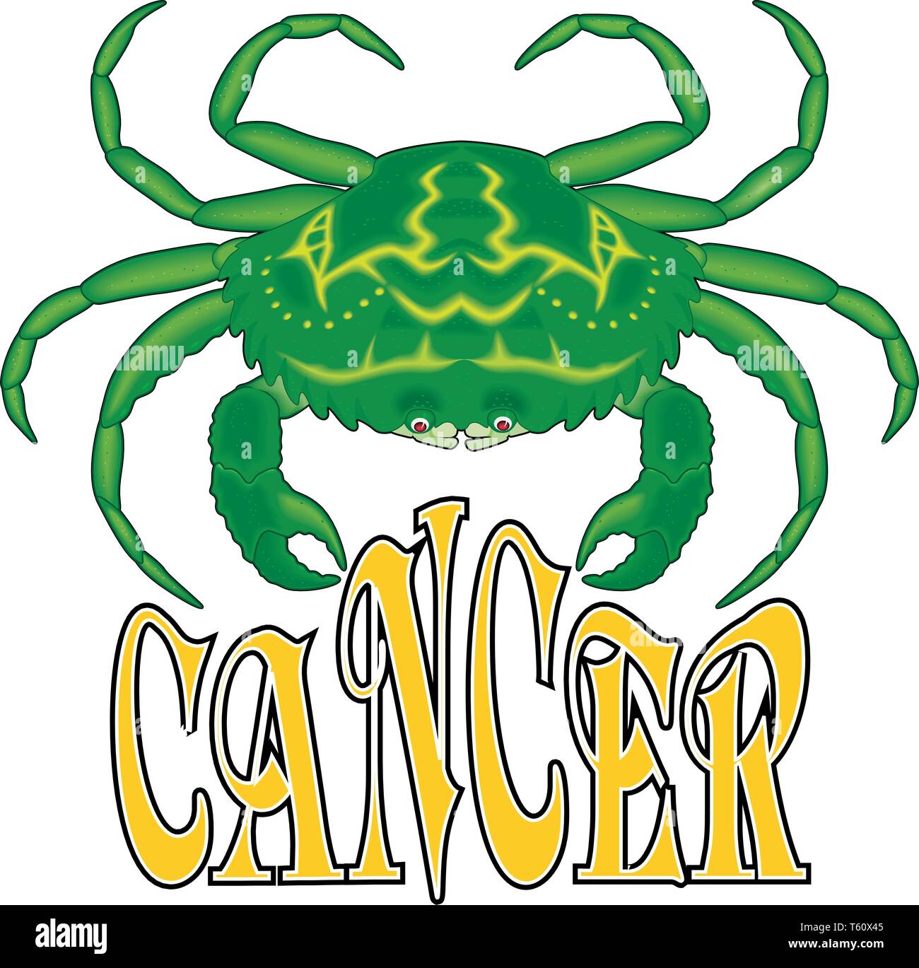Cancer Zodiac Sign Vector Illustration Stock Vector