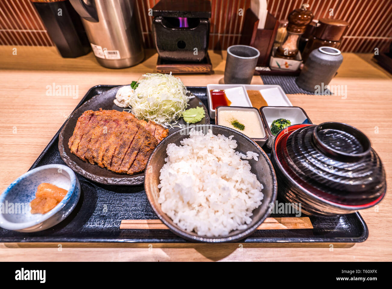 Deep fried beef in Tokyo, fried steak, beef, japanese food Stock Photo Alamy