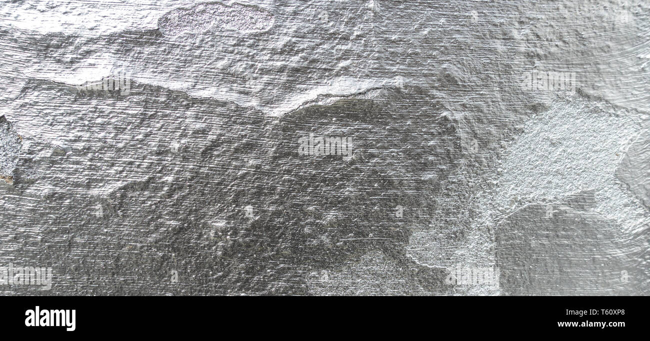 Old cracked wall with silver paint texture background Stock Photo