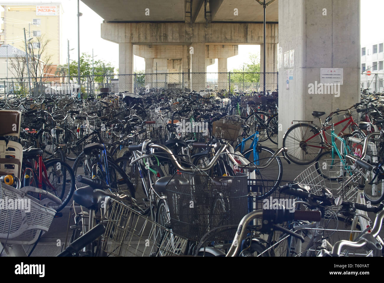 Bicycle Parking Lot Japan Stock Photos & Bicycle Parking Lot Japan