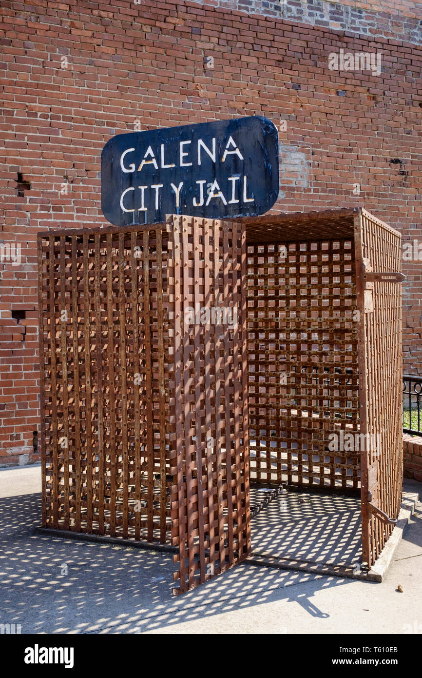 Galena City Jail Replica On The Main Street Of Galena Kansas Usa