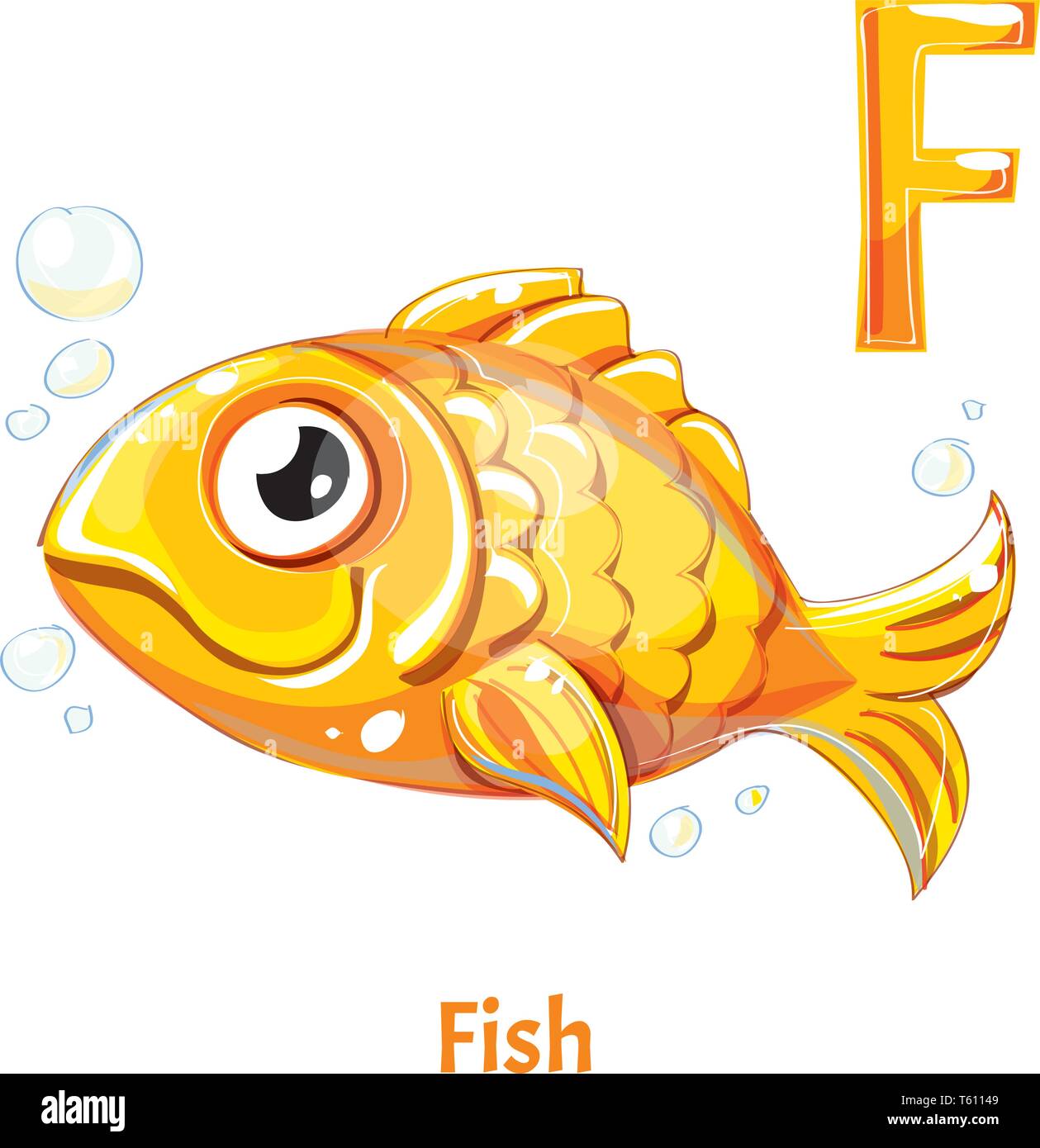 Vector alphabet letter F. Fish Stock Vector Image & Art - Alamy