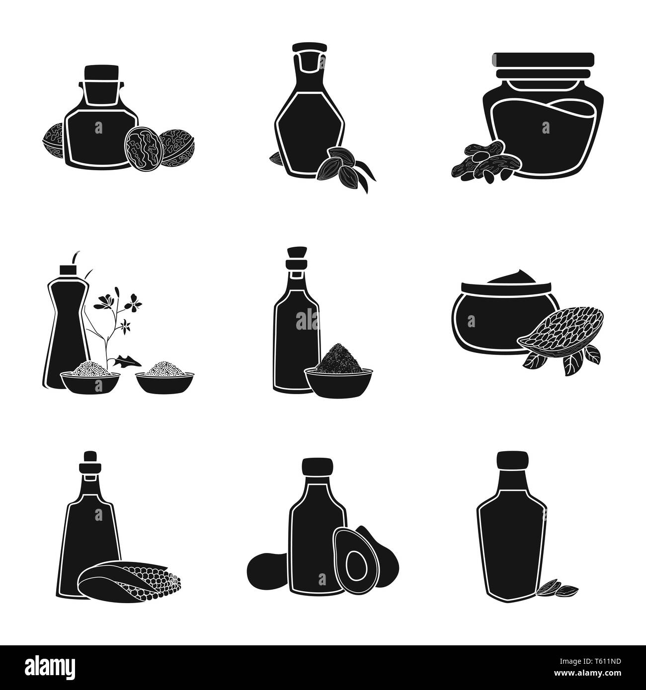 Vector illustration of oil and agriculture icon. Collection of oil and glass  stock vector illustration. Stock Vector