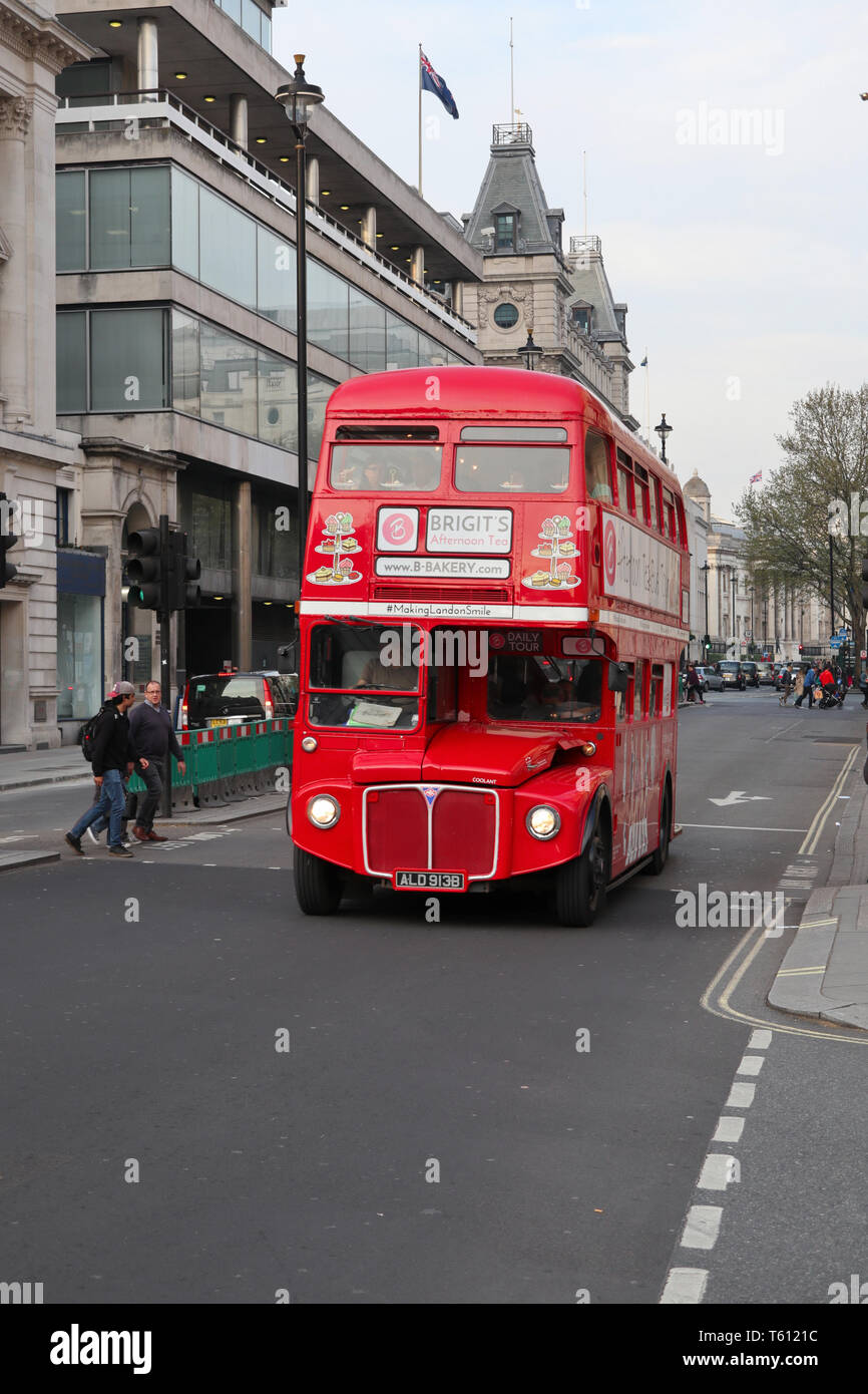 Brigit's Afternoon Tea Routemaster Bus on Pall Mall, London ...
