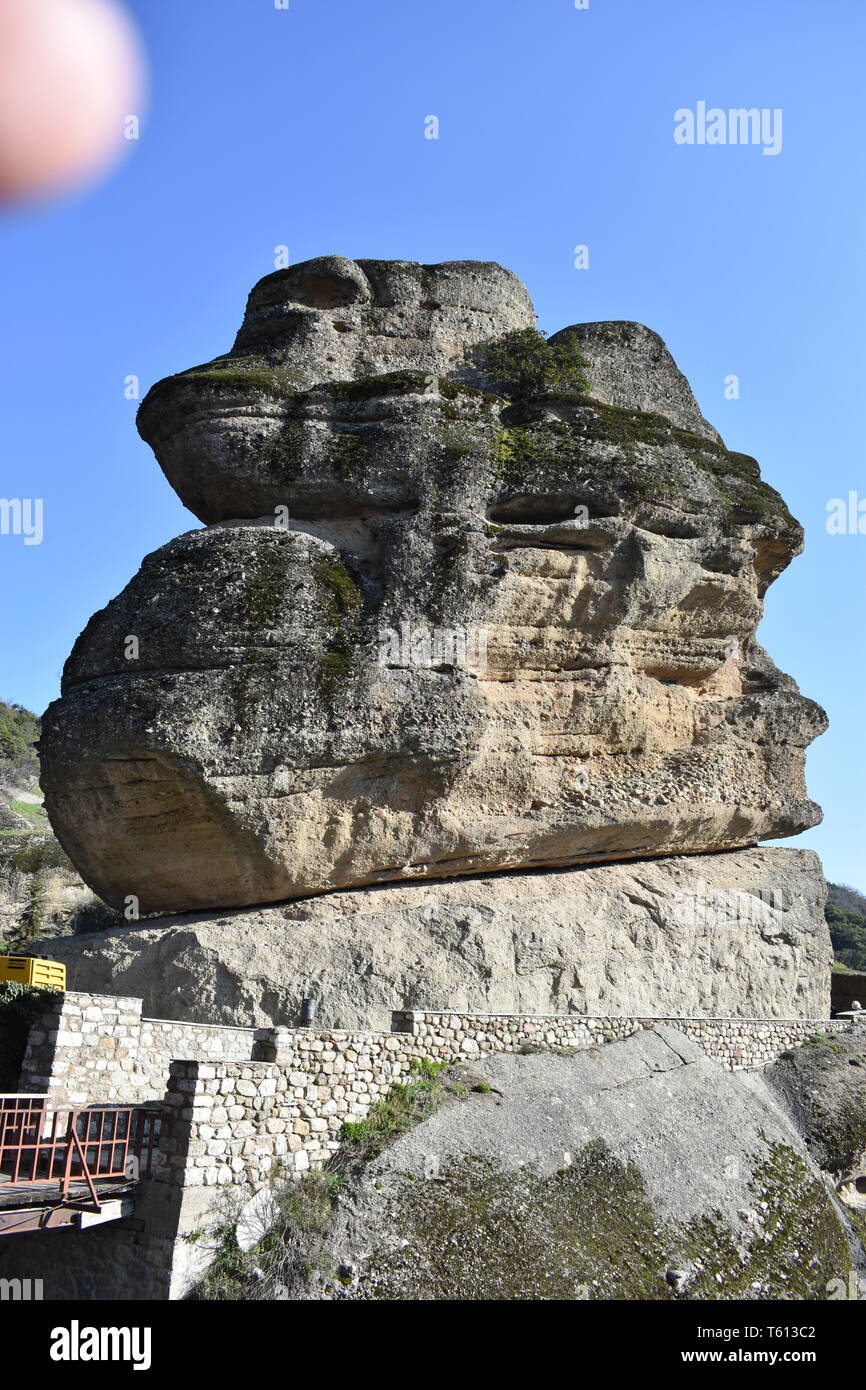 Best of Meteora Greece Monestaries on the Rocks Metamorphosis Monestary 13th Century Bones of Monks Travel Top 10 Greece Religious Sites Travel Greece Stock Photo