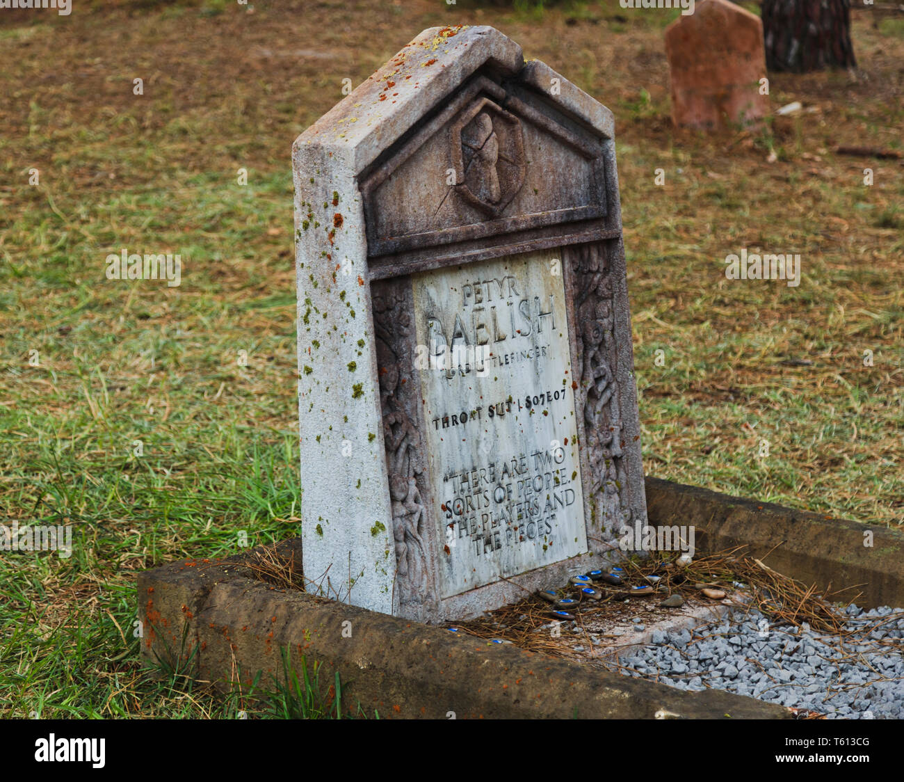 Sydney, Australia - 14 April 2019: Graveyards of Characters from popular TV show Game of Thones. Public unticketed event in Sydney centennial park wit Stock Photo