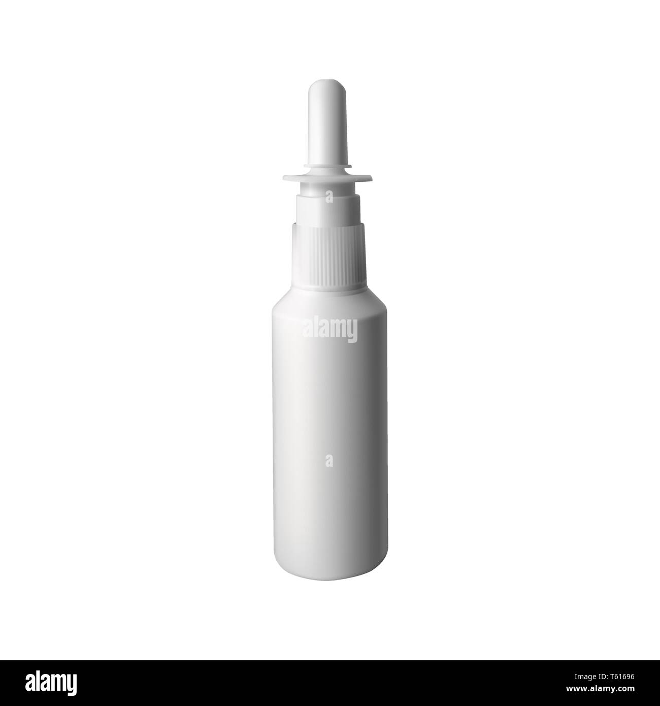 Nasal spray. Plastic white bottle. Vector illustration Stock Vector