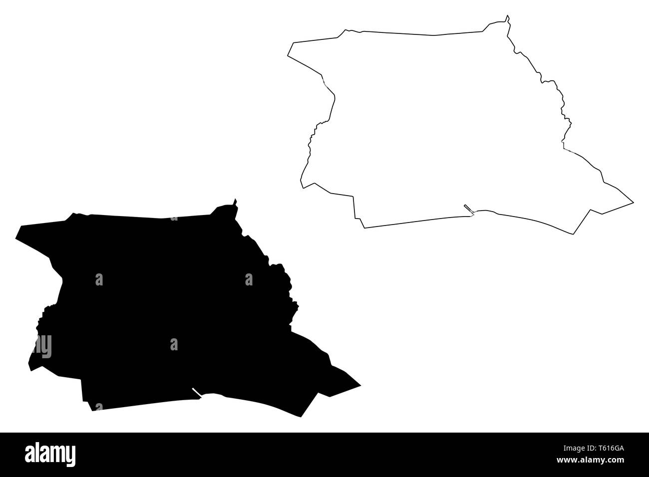 Abidjan (Ivory Coast, Republic of Cote dIvoire) map vector illustration, scribble sketch Autonomous District of Abidjan map Stock Vector