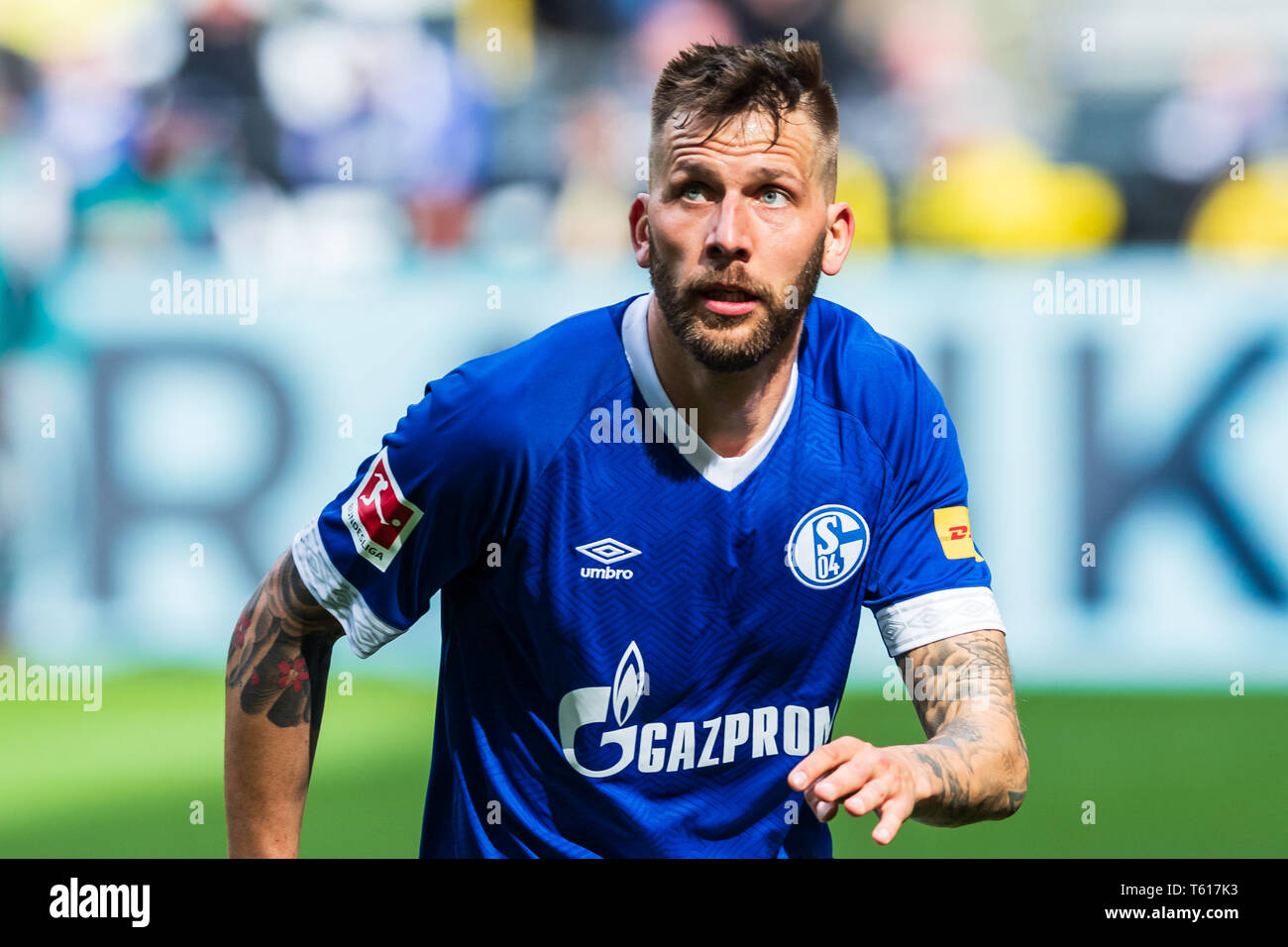 27 april 2019 Dortmund, Germany Soccer German Bundesliga Borussia Dortmund v Schalke 04   Guido Burgstaller (Schalke 04) Stock Photo