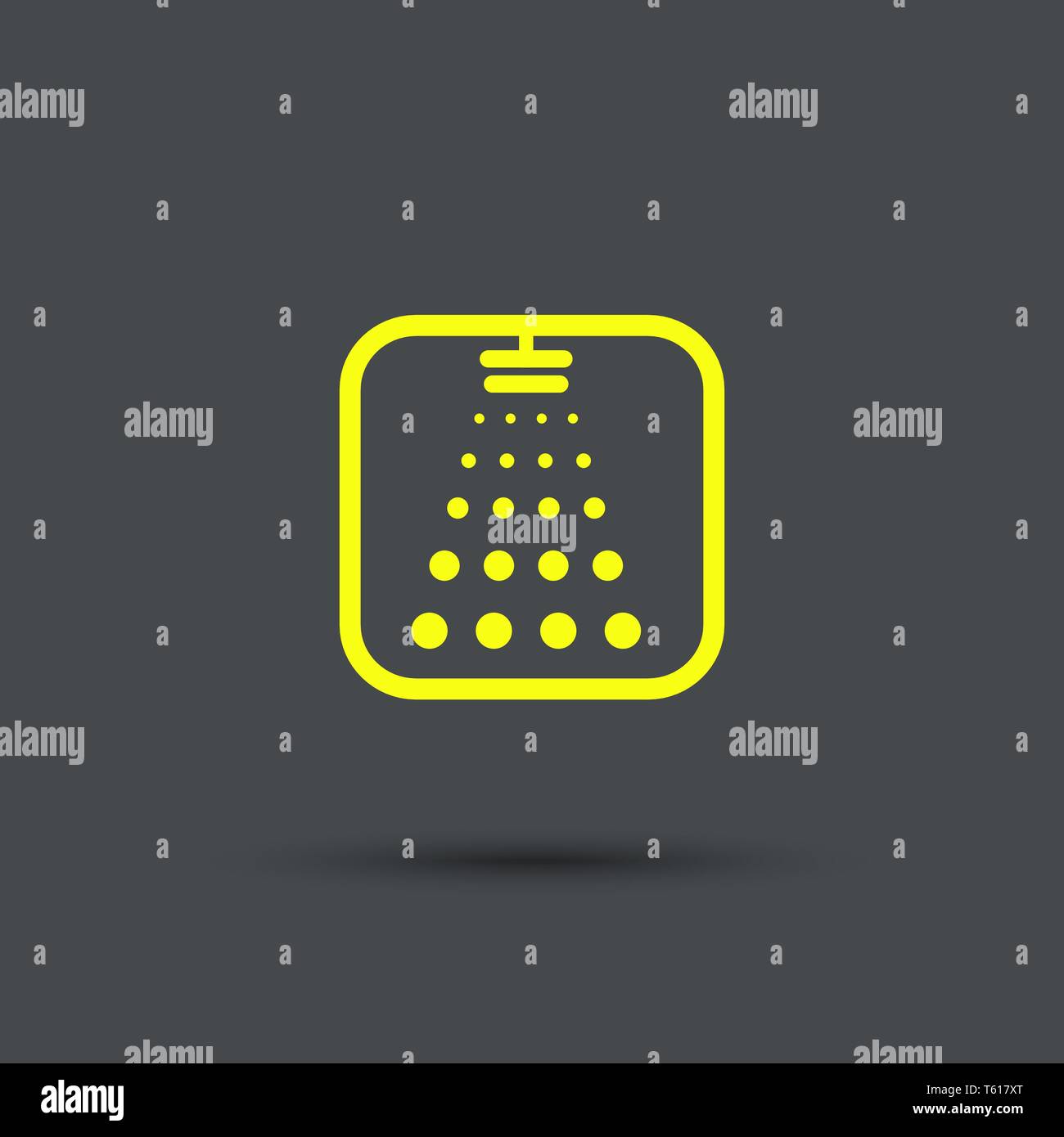 Sprinkler icon. Isolated. Yellow sign on the gray background.  Exclusive Symbols. Vector Illustration. Stock Vector