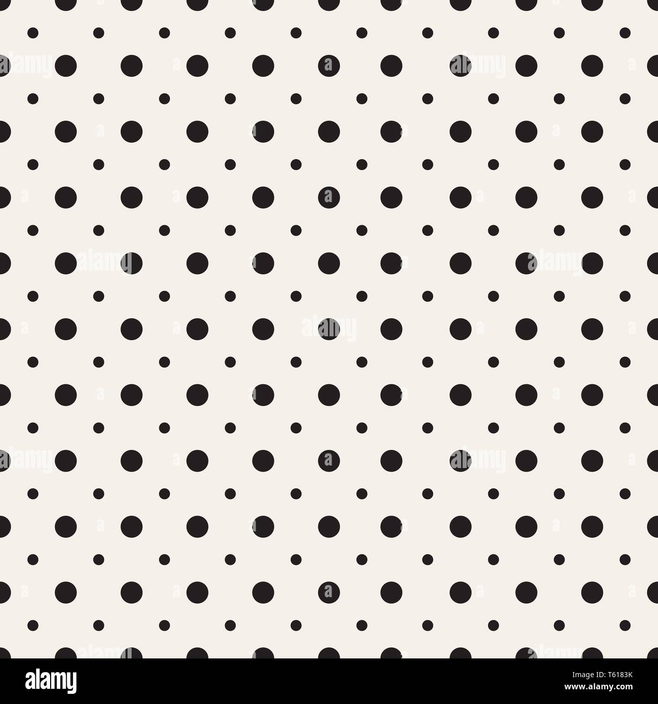Big and small dots. Vector seamless pattern. Modern stylish texture. Stock Vector