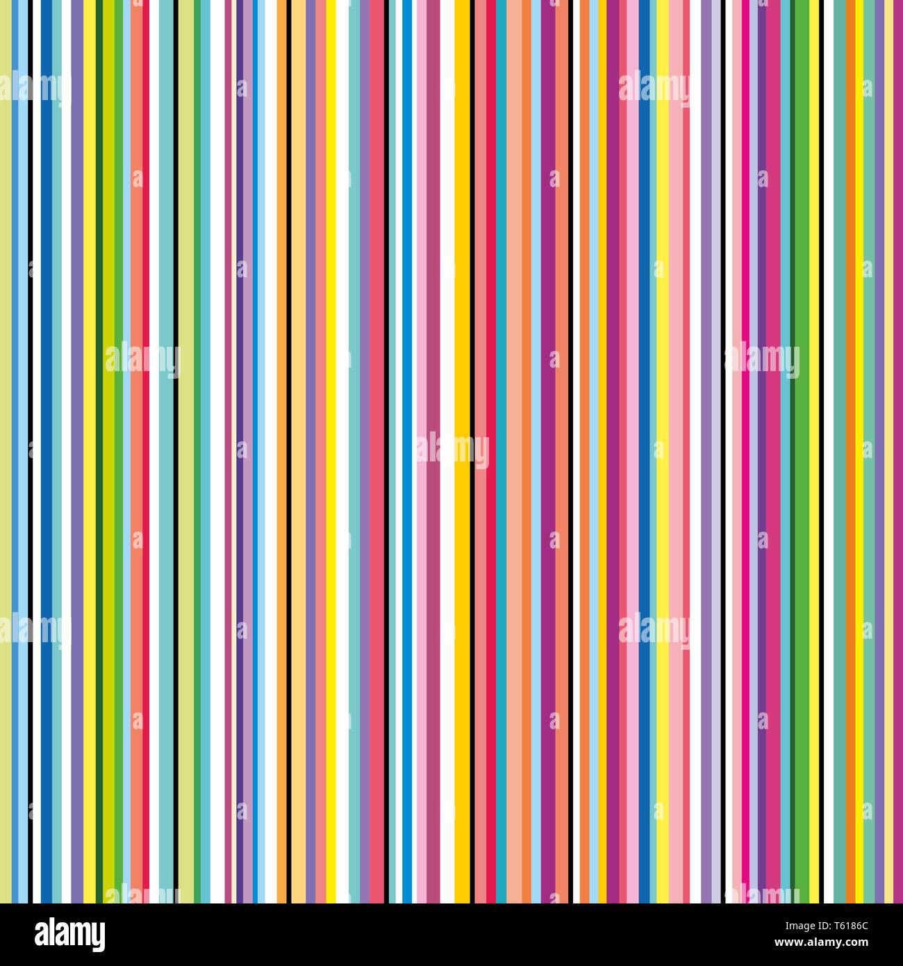 Vertical seamless straight lines. Variable width striped colorful background. Endless decorative texture. Wrapper vintage. Vector illustration for you Stock Vector