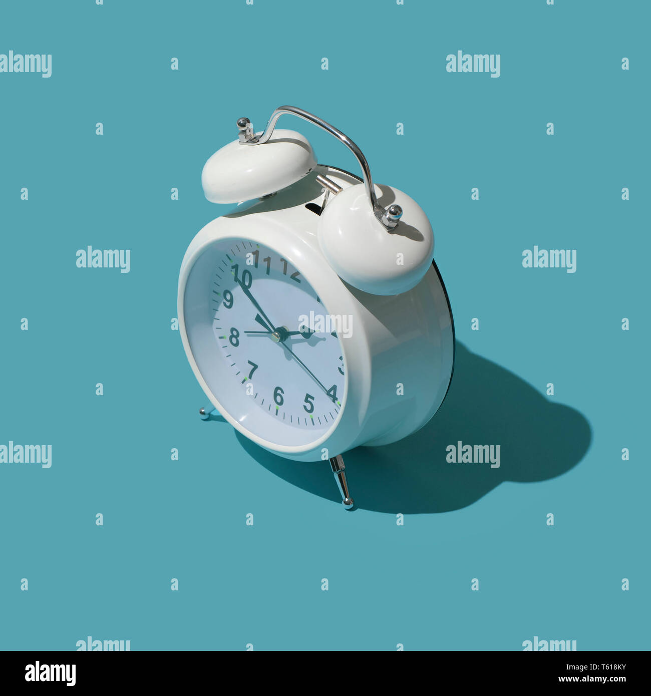 Vintage alarm clock with bells, time and deadlines concept Stock Photo