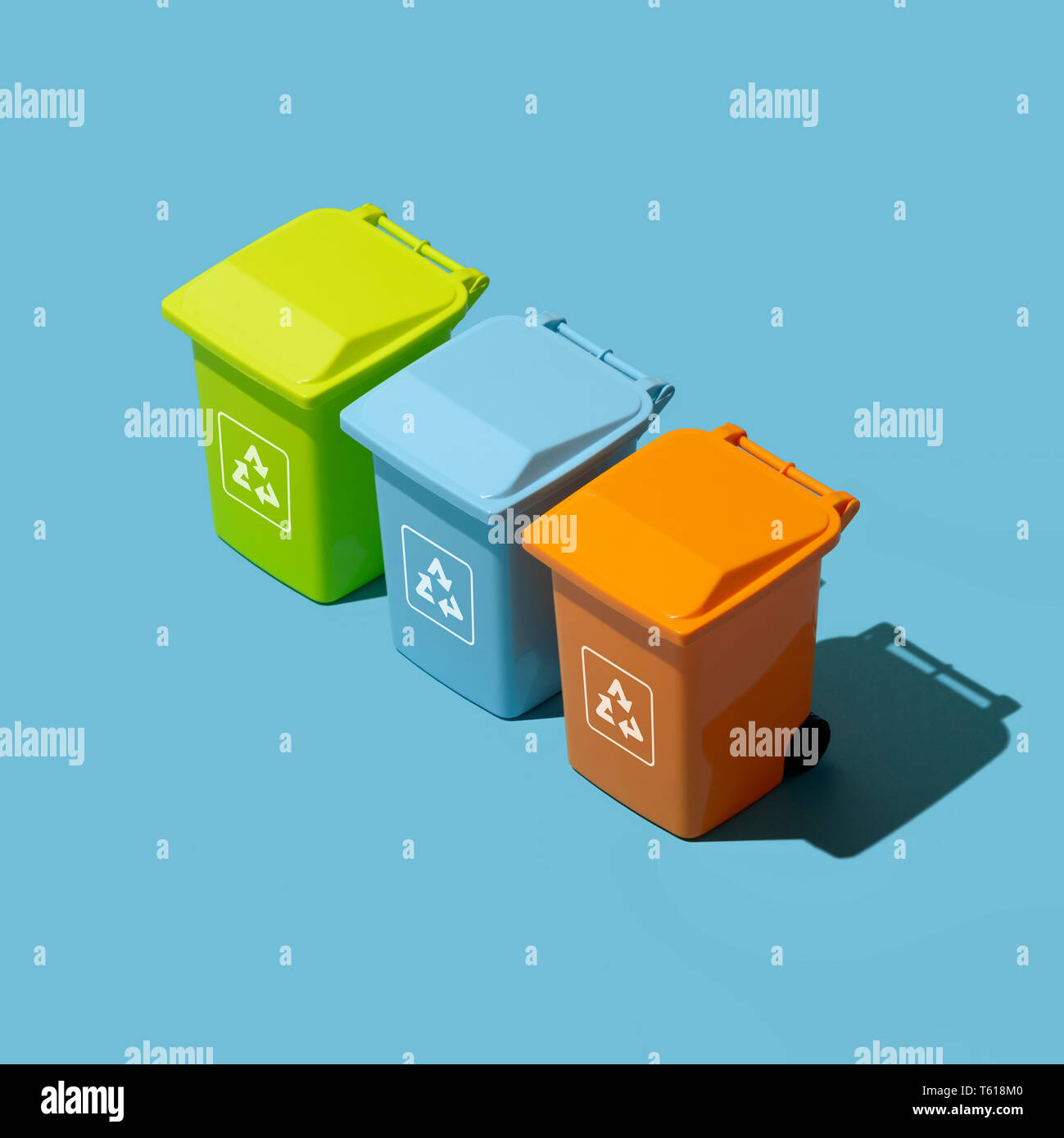 Separate waste collection, disposal and recycling set of miniature