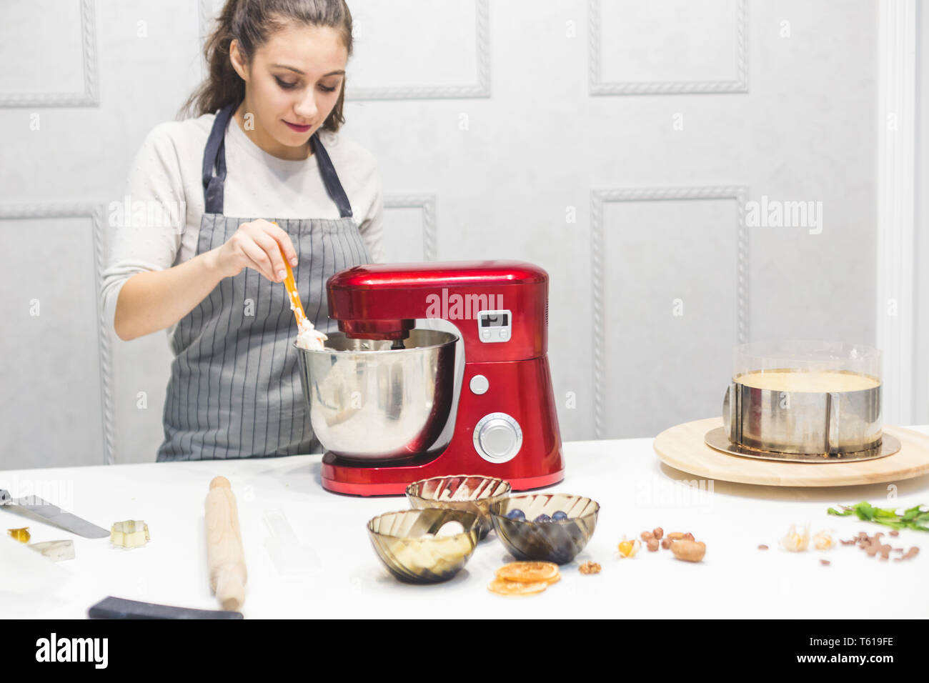 Mixing the Pancake Batter with a Mixer Stock Image - Image of processor,  mixer: 201693739