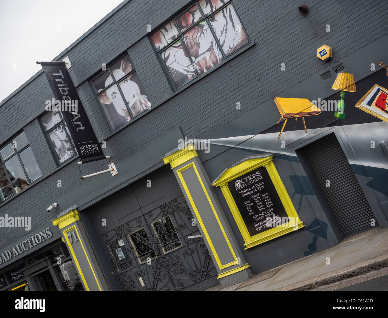 LONDON, UK - JUNE 23, 2018:  Exterior view of the Lots Road Auction House Stock Photo