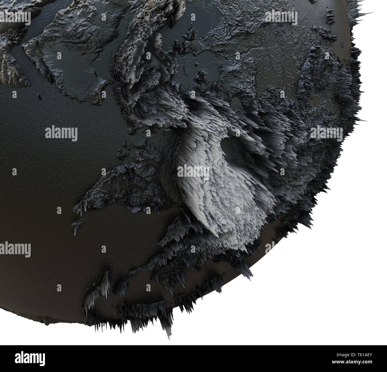 Abstract Black Earth Globe, Extruded or Displacement Stock