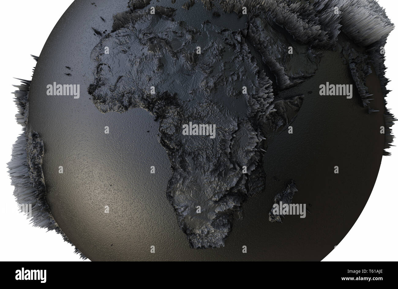 Abstract Black Earth Globe, Extruded or Displacement Stock