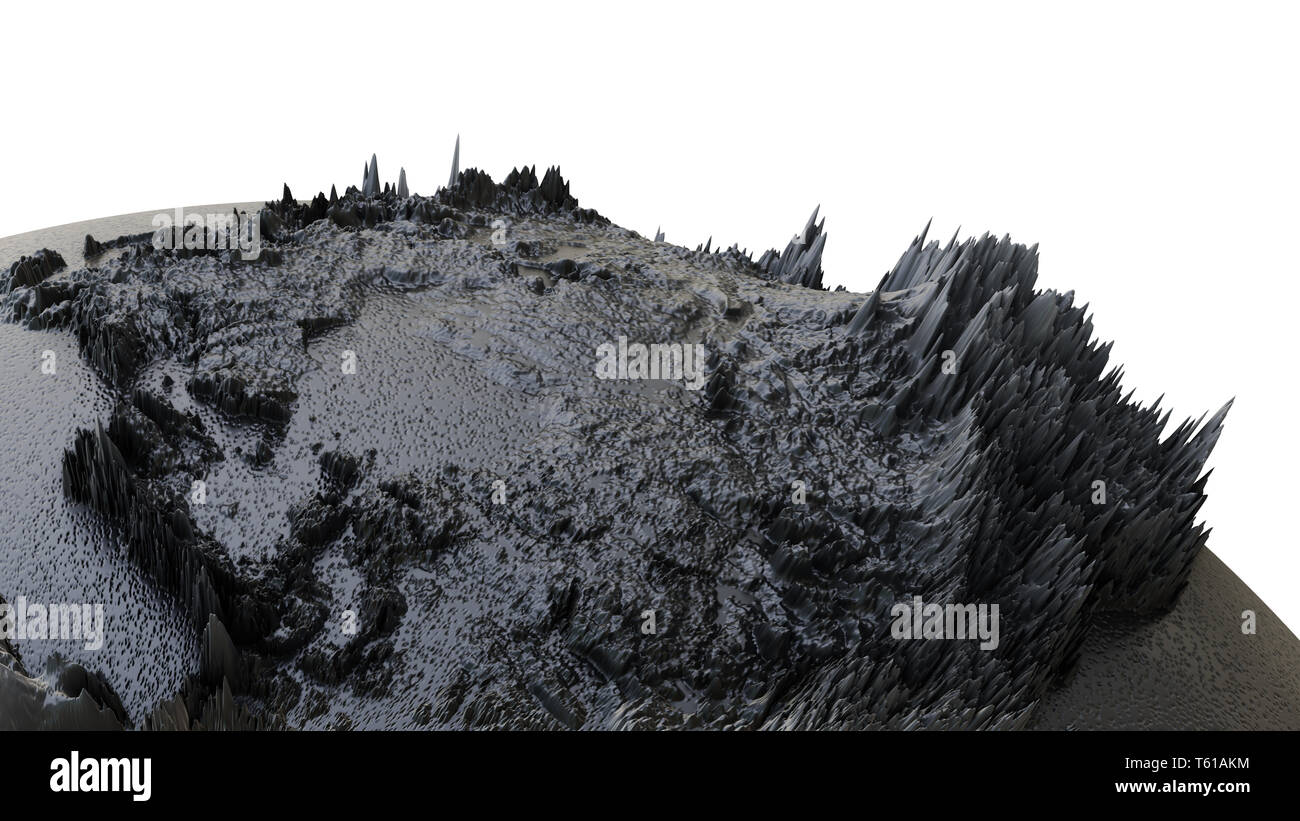 Abstract Black Earth Globe, Extruded or Displacement Stock