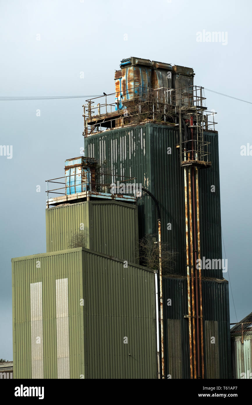 Tall industrial tower building Stock Photo Alamy