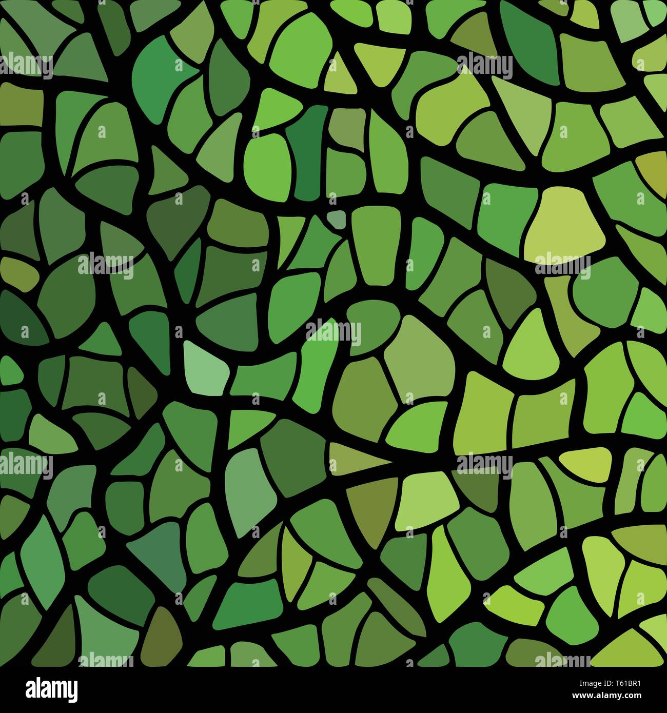 abstract vector stained-glass mosaic background - green and brown Stock ...