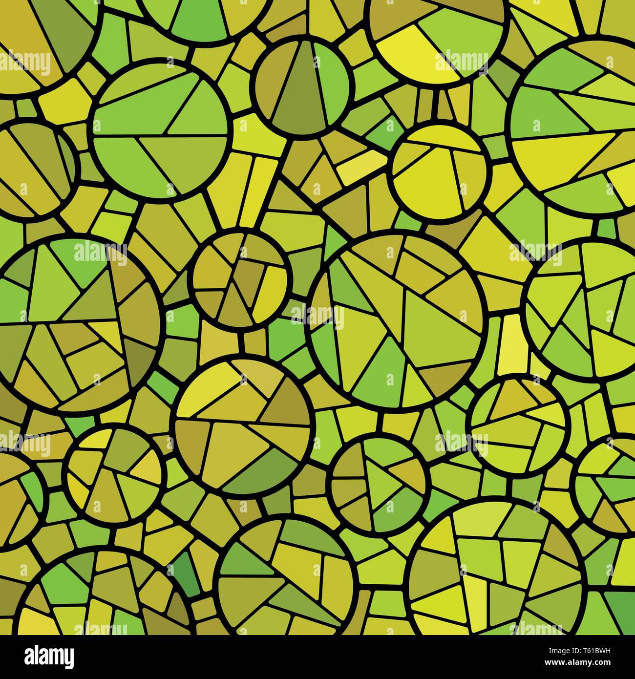 abstract vector stained-glass mosaic background - green and brown Stock ...
