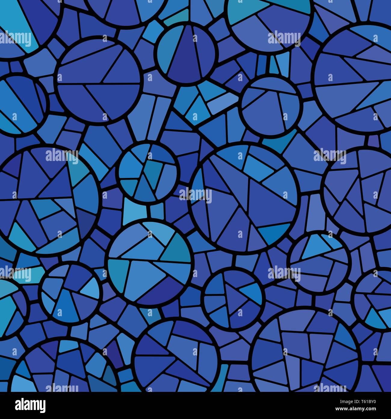 abstract vector stained-glass mosaic background - bright blue Stock ...