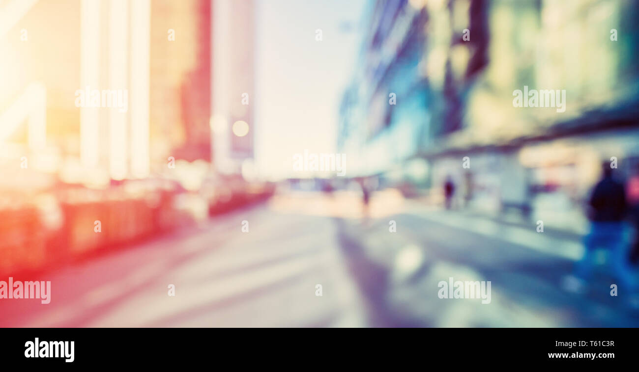 Modern city sunrise bokeh background Stock Photo