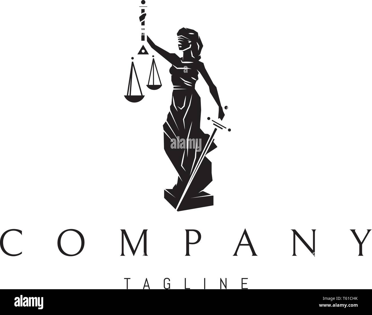 Lady Justice Statue Black vector logo design Stock Vector Image & Art -  Alamy