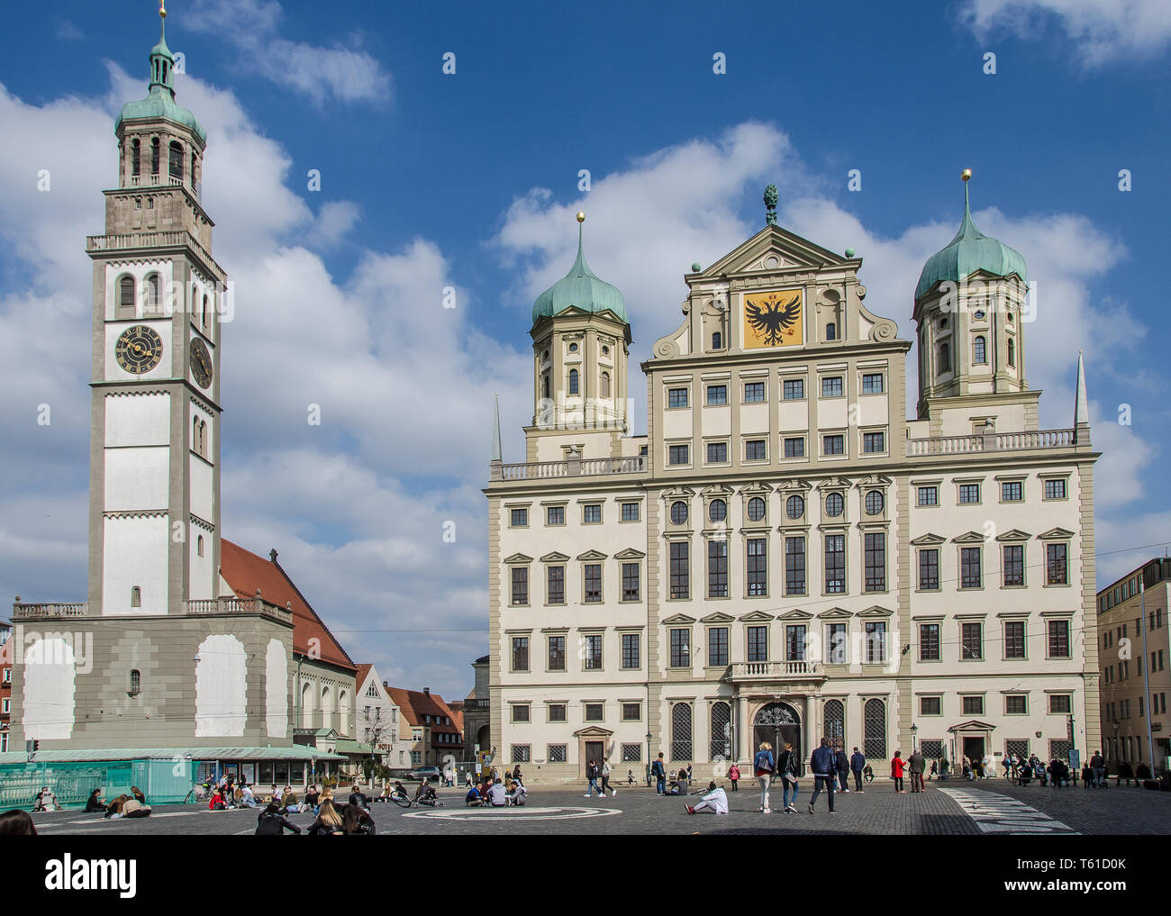 The Town Hall is the administrative centre of Augsburg and one of the most significant secular buildings of the Renaissance style north of the Alps. Stock Photo