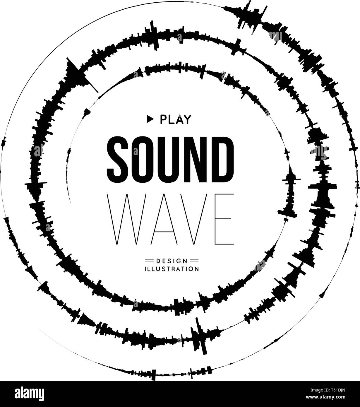 Sound wave spiral form. Vector illustration on white background Stock Vector