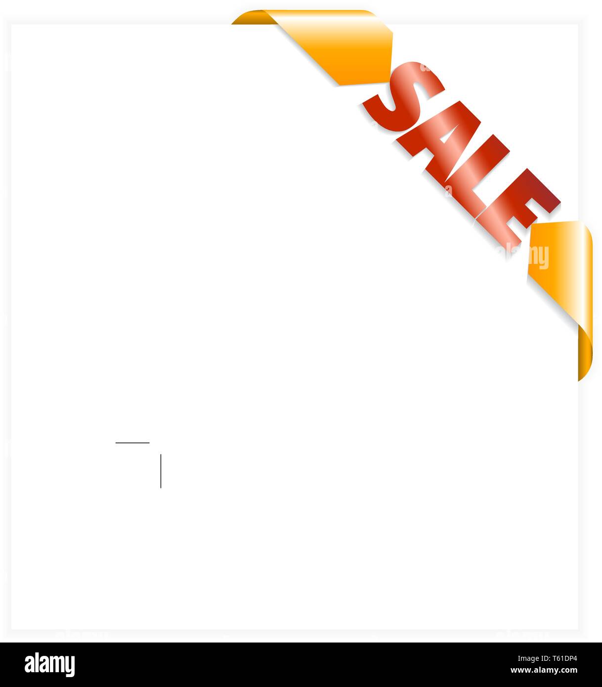 Sale orange and red corner ribbon on white paper Stock Vector Image ...